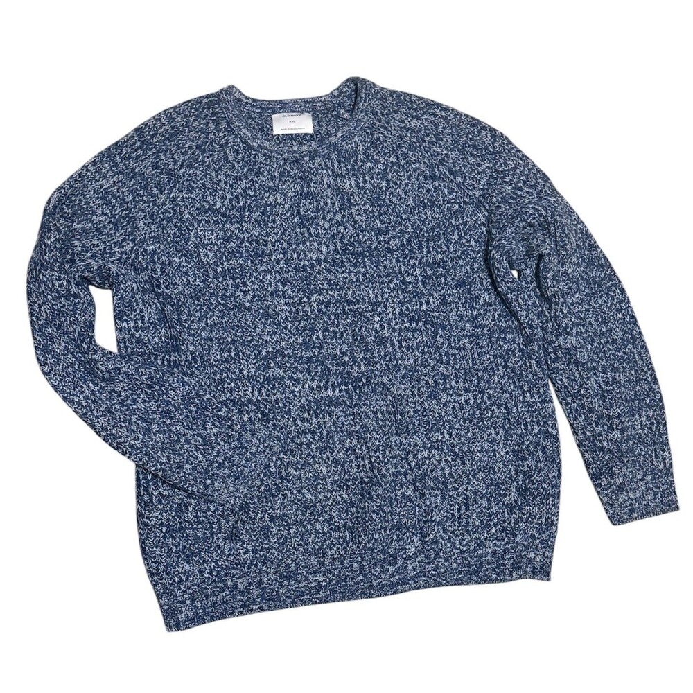 Old Navy Sweater Blue Heather Pullover Long Sleeve Men's XXL Classic Minimalist